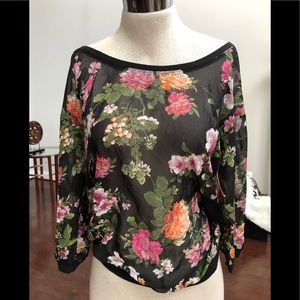 Sheer Floral off shoulder top